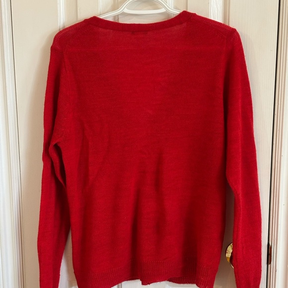 J.Crew red wool alpaca cardigan with silver diamond buttons *accepting offers - Picture 3 of 8